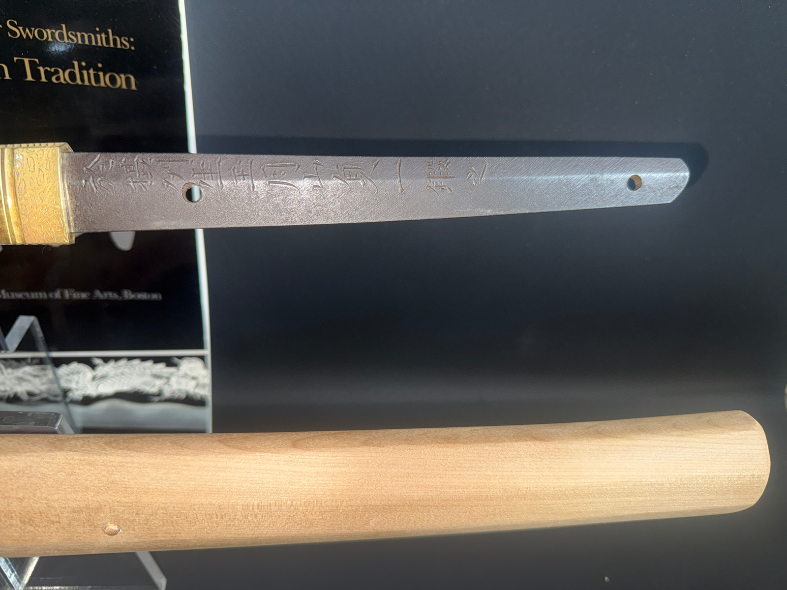 Japanese Masterpiece Katana by Gassan Sadakazu nakago with engraved signature and mekugi-ana