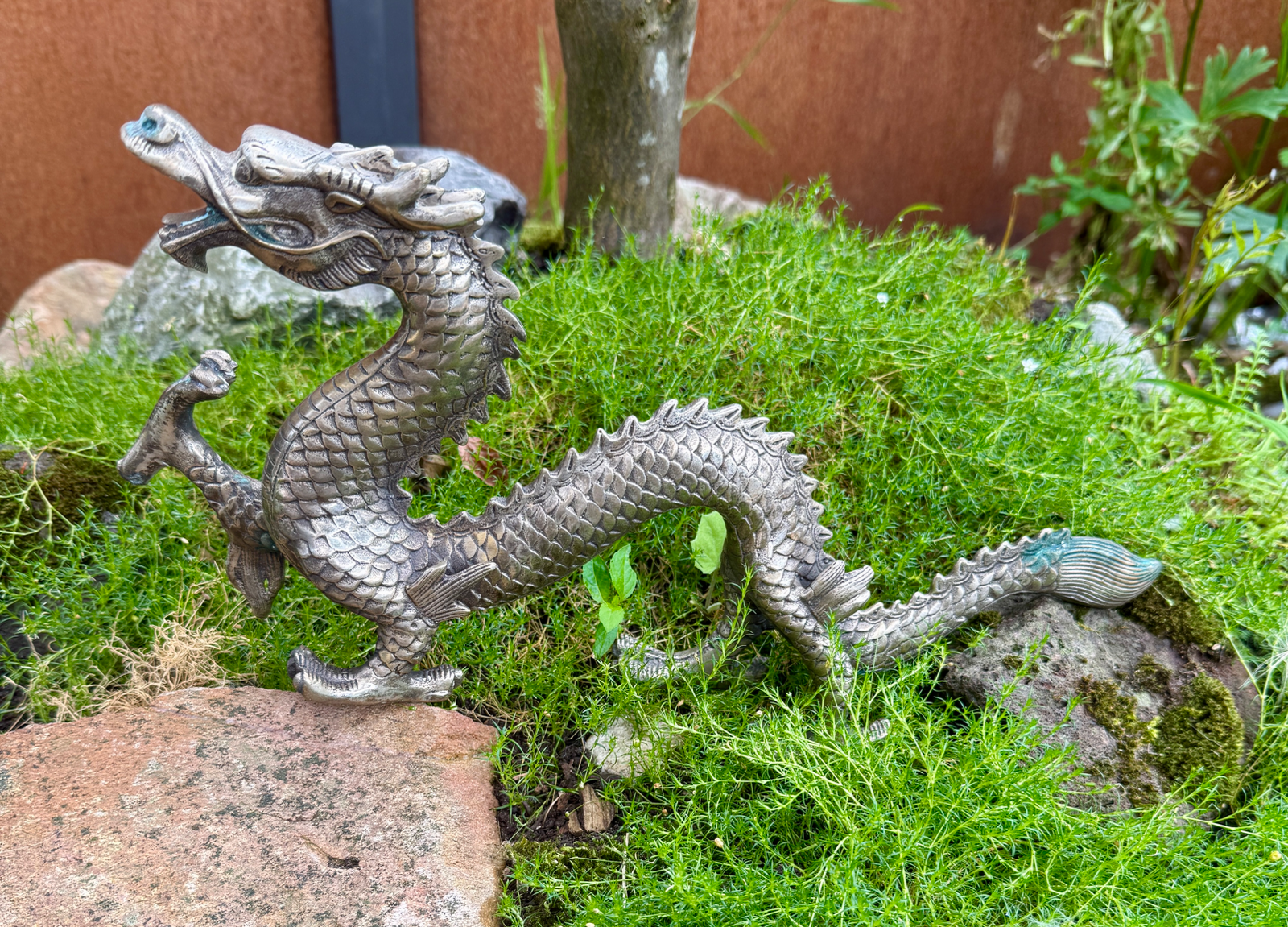 Japanese Silvered Dragon Sculpture Meiji Period Style 33 cm 791 g , view 9